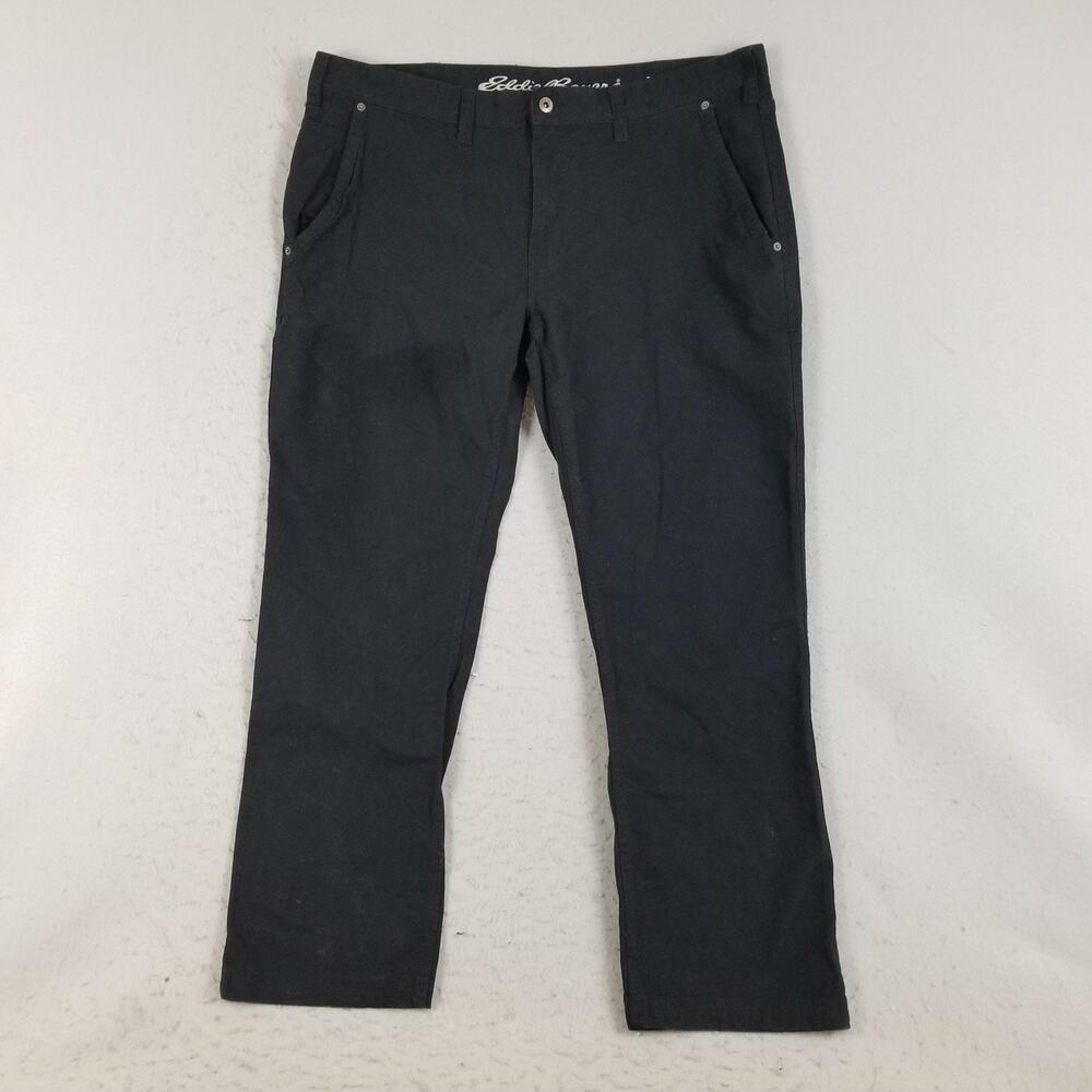 Eddie Bauer Canvas Utility Pants Mens 40x32 Black Classic Fit Specially Dyed